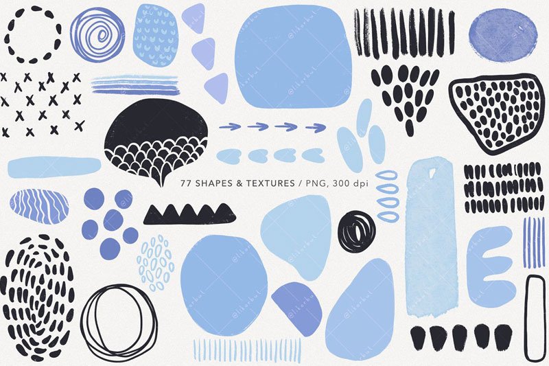 Winter Color Abstract Shapes&Pattern