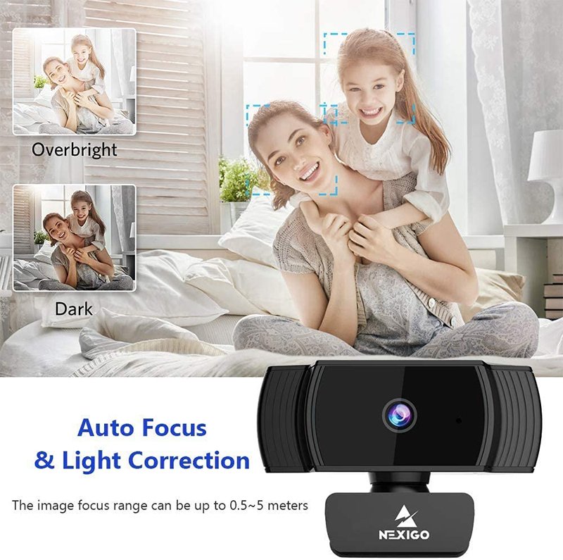 2021 AutoFocus 1080p Webcam with Stereo Microphone and Privacy Cover