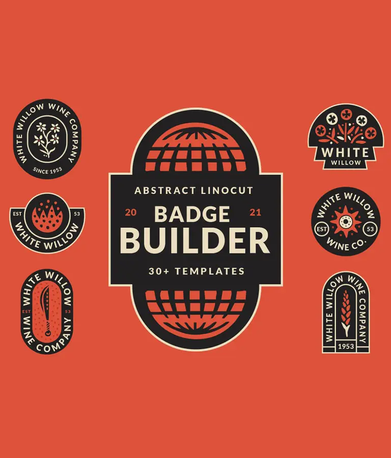 Abstract Linocut Badge Builder