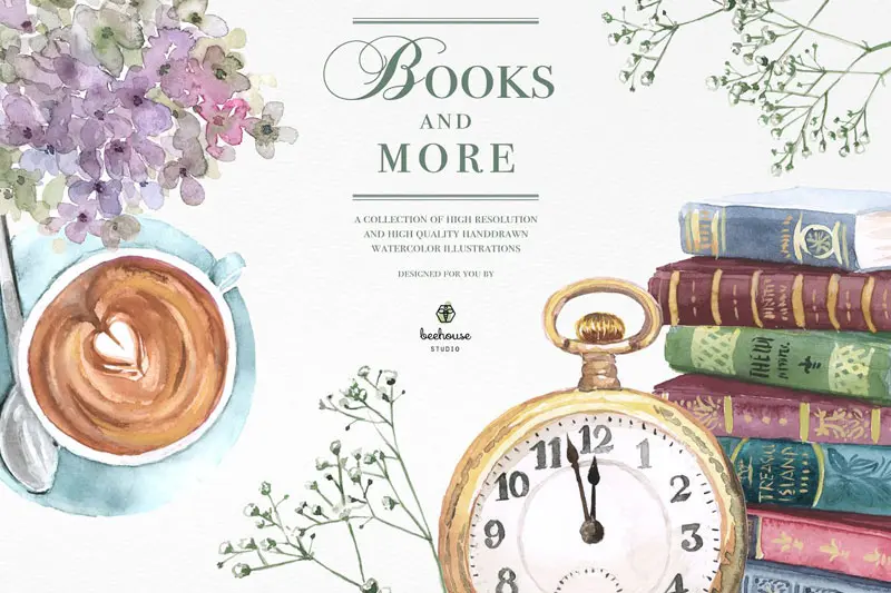 Books&More Watercolor Illustrations
