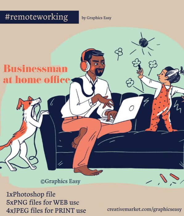 Businessman At Home Office