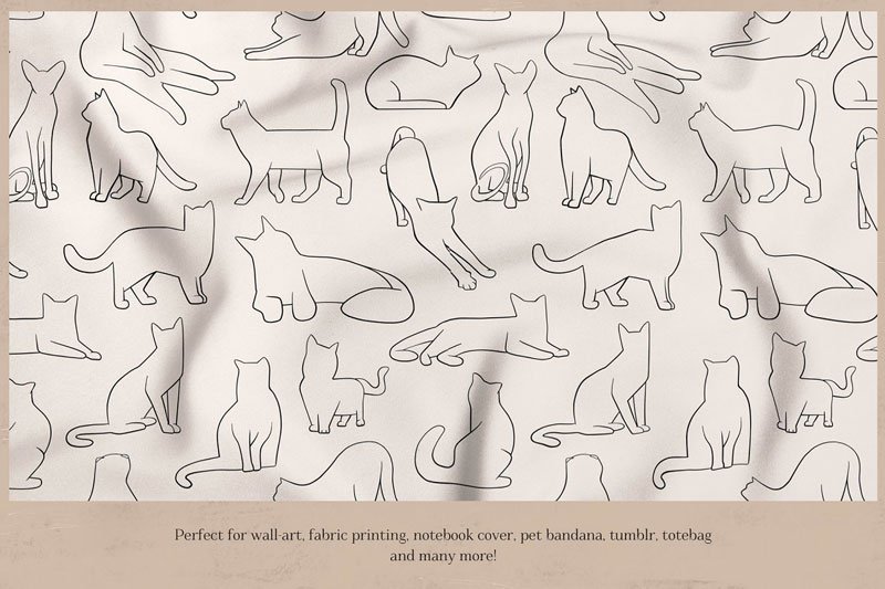 Cats Collection Colored and Outline