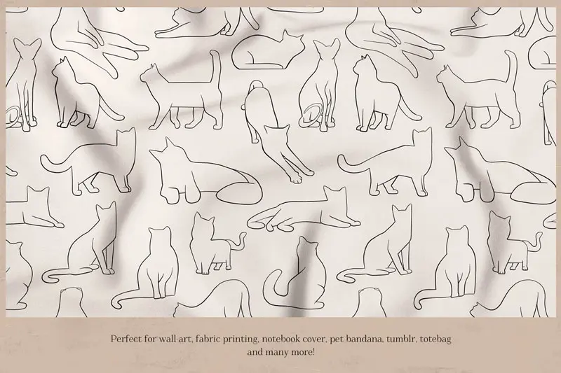 Cats Collection Colored and Outline