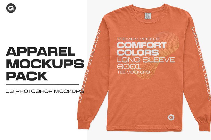 Comfort Colors Long Sleeve Mockups