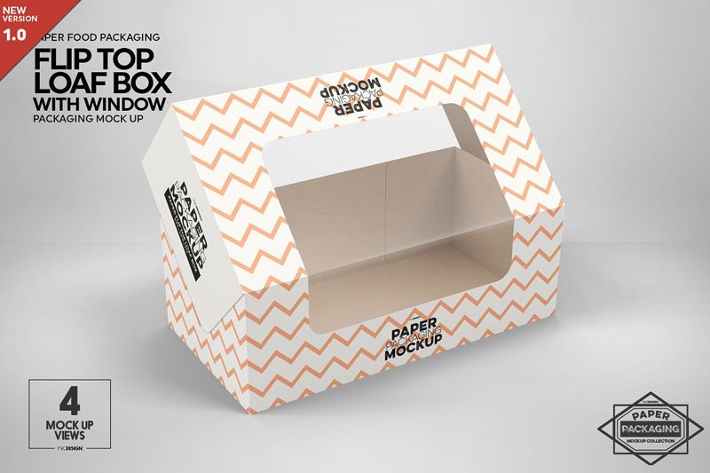 Flip Top Loaf Box Packaging Mockup