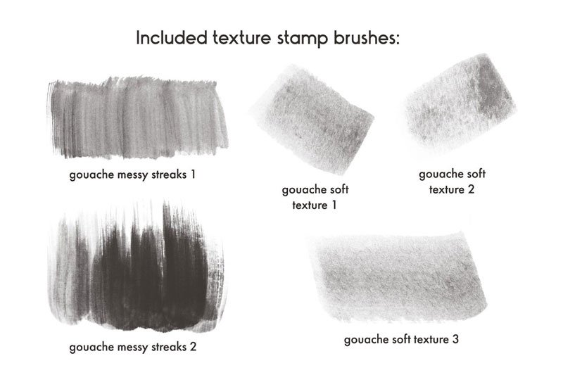 Gouache Textures + Stamp Brushes
