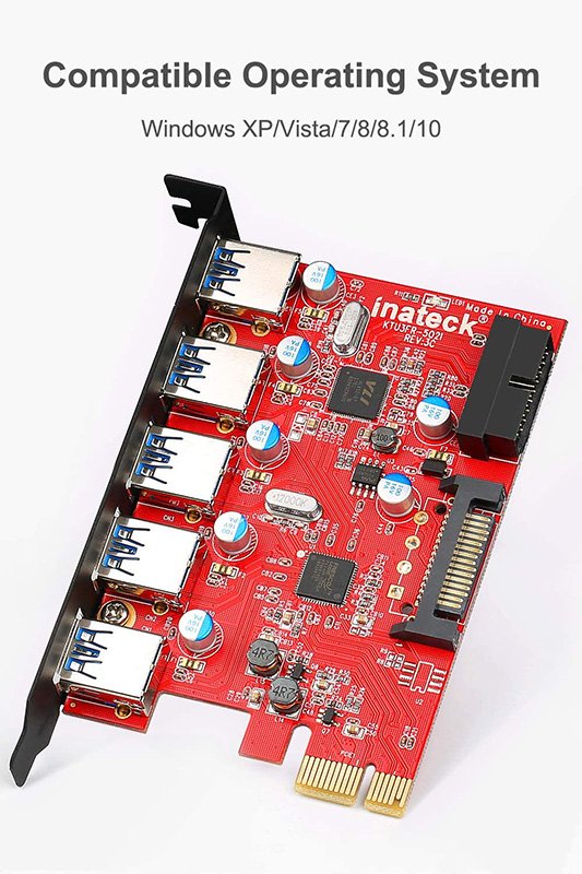 Inateck PCI-E to USB 3.0 (5 Ports) PCI Express Card