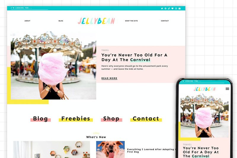 Jelly Bean WordPress Theme Blog