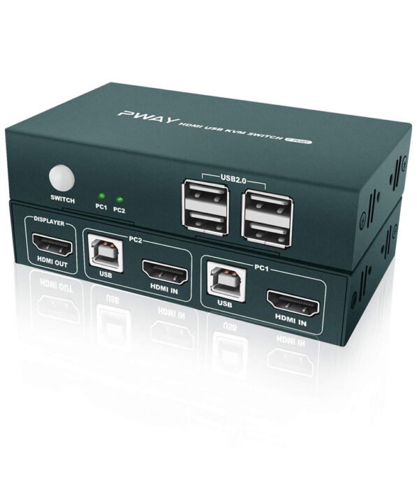 KVM Switch HDMI 2 Port 4 USB 2.0 Hub