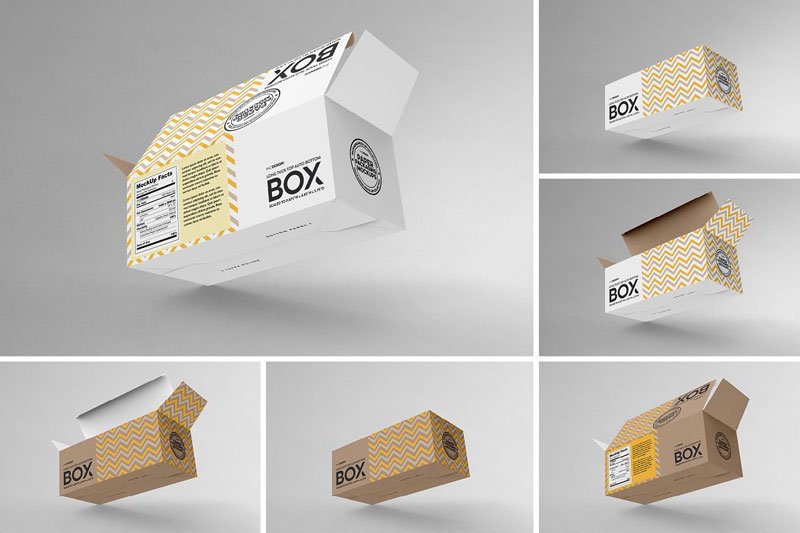 Long Top Tuck Auto Bottom Box Mockup