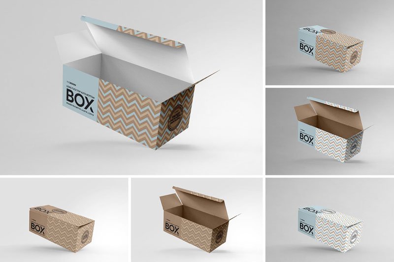 Long Top Tuck Auto Bottom Box Mockup