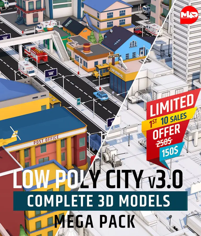 Low Poly City Mega Pack v3.0