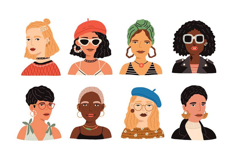 Modern Women Portraits Set