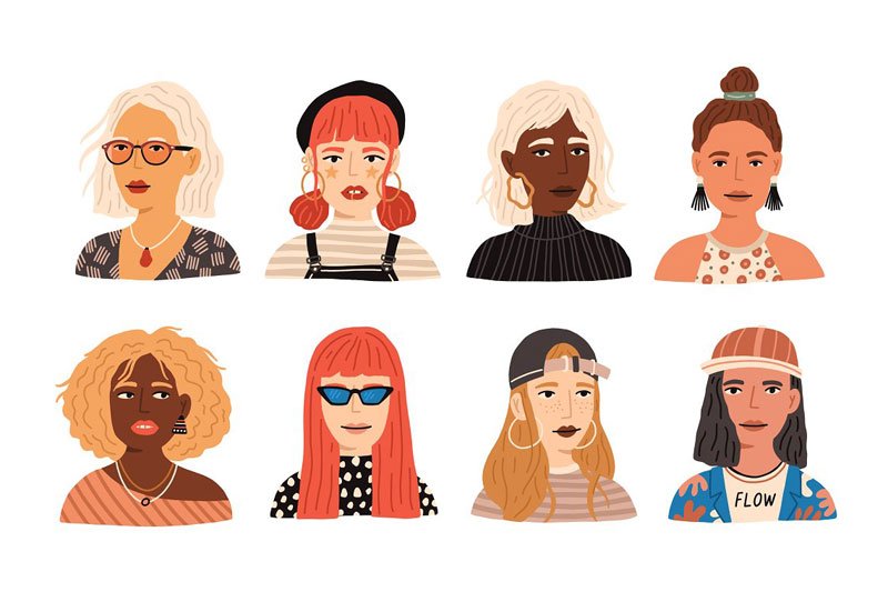 Modern Women Portraits Set