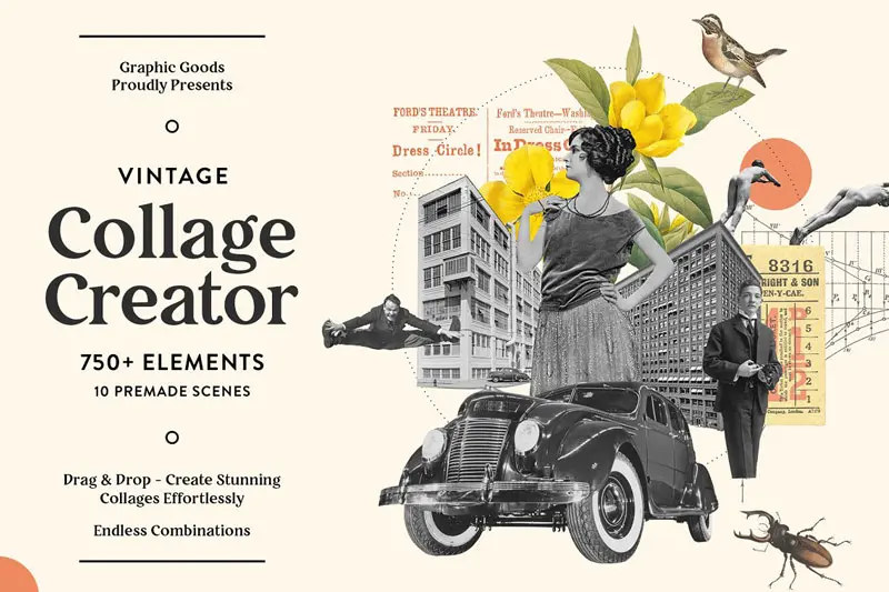 Vintage Collage Creator 750+ Assets
