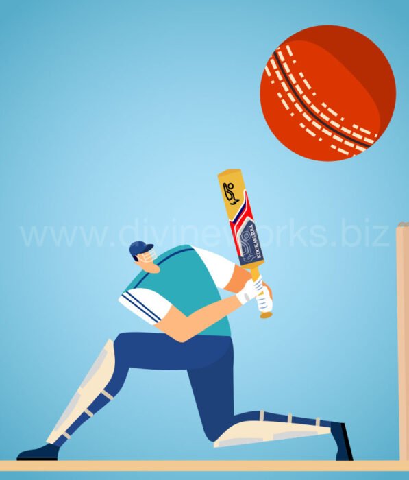 Download Free Cricket Player Vector Illustration by Divine Works