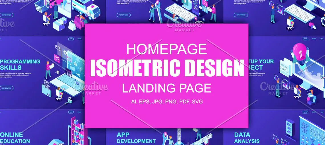 Isometric Landing Page Template