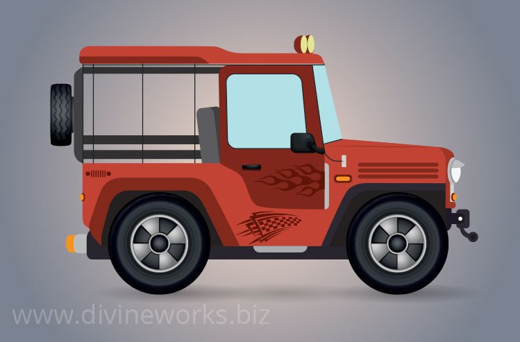 Download Free Offroad Jeep Vector Illustration by Divine Works