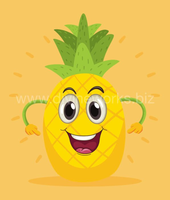 Pineapple Cartoon Vector Fruit by Divine Works