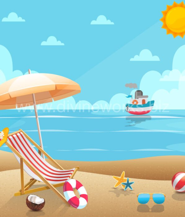 Download Free Summer Beach Vector Art by Divine Works