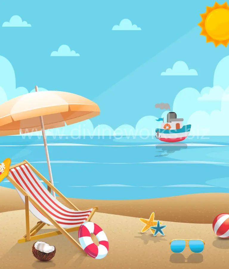 Download Free Summer Beach Vector Art by Divine Works