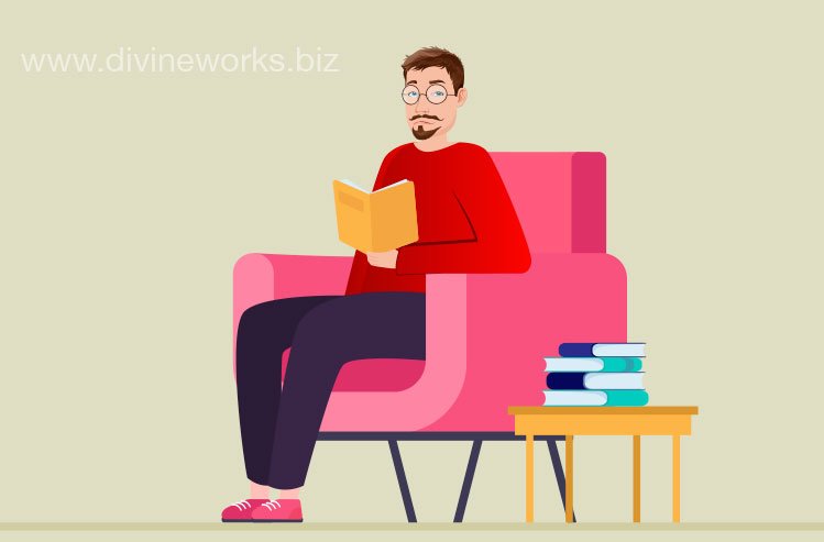 Download Free Book Reading Man Vector by Divine Works
