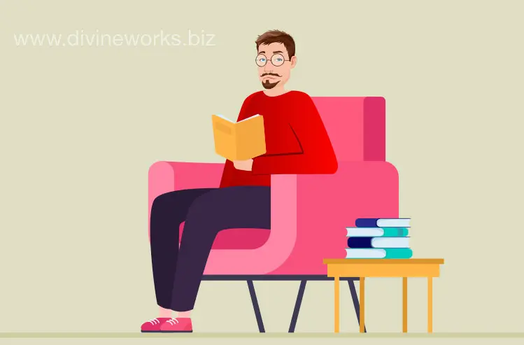 Download Free Book Reading Man Vector by Divine Works