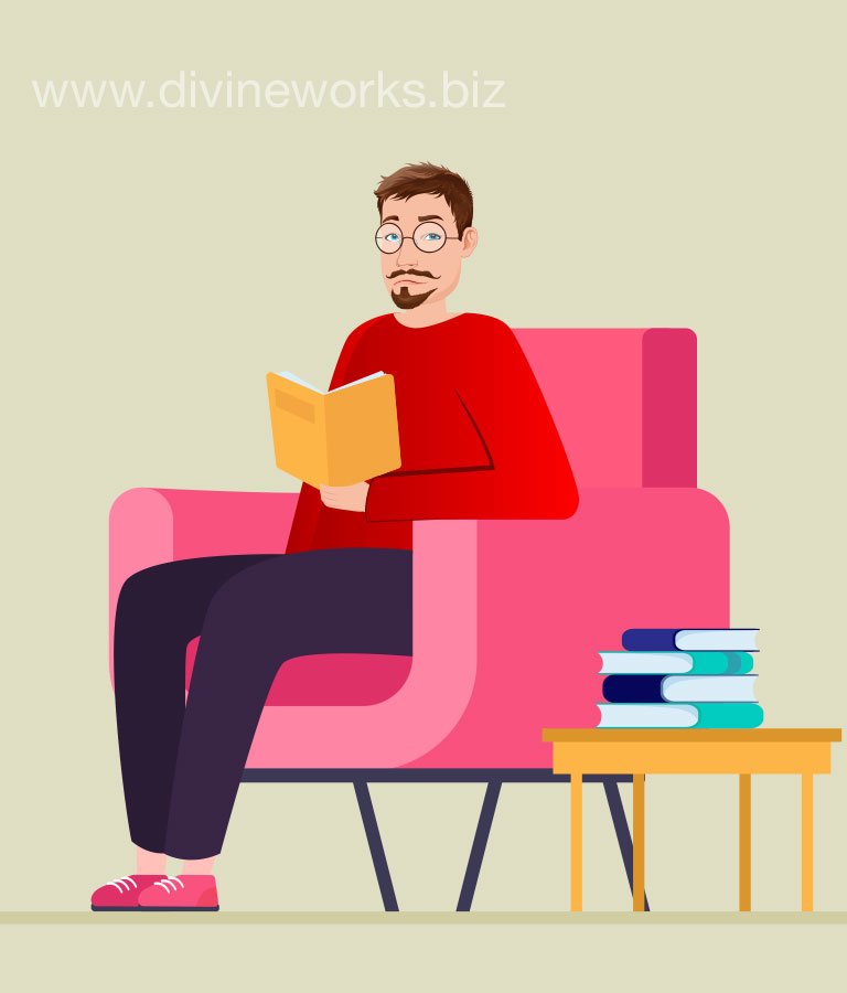 Download Free Book Reading Man Vector by Divine Works