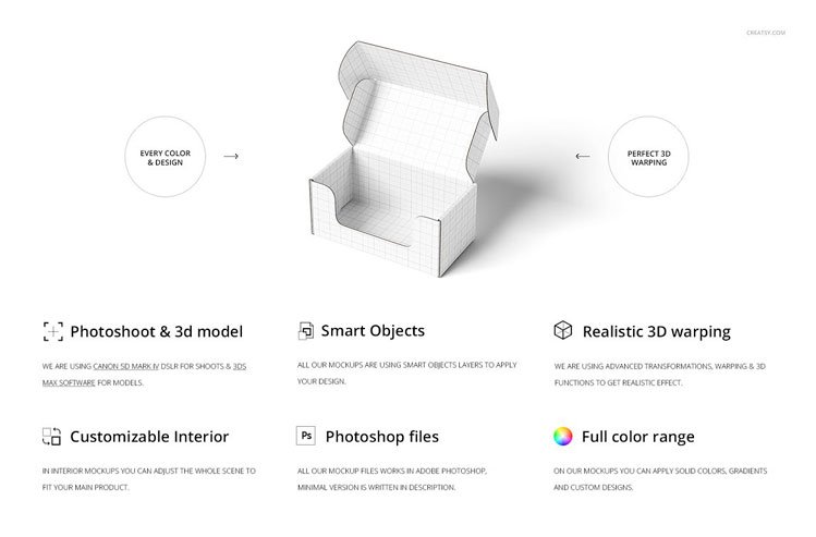 Front Tuck Mailer Box Mockup Set 02