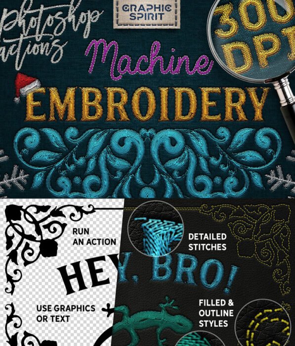 Machine Embroidery Photoshop Actions