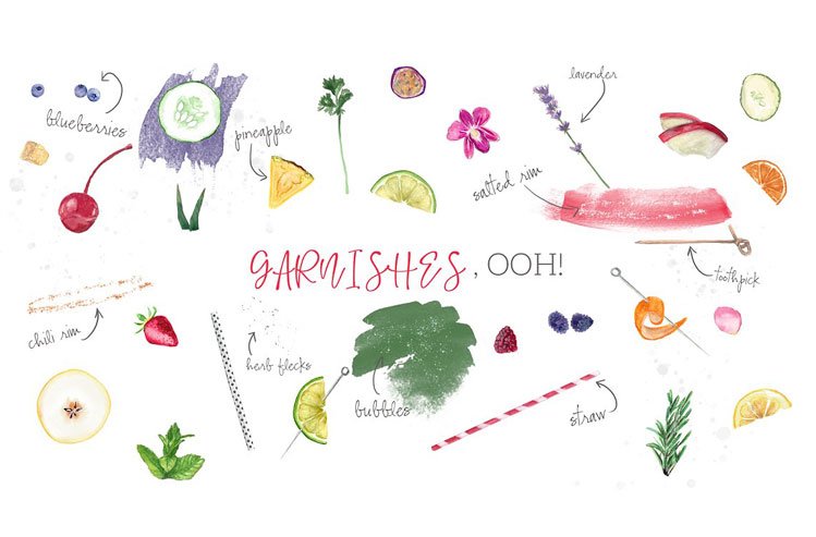 Cocktail Watercolor Clipart Set