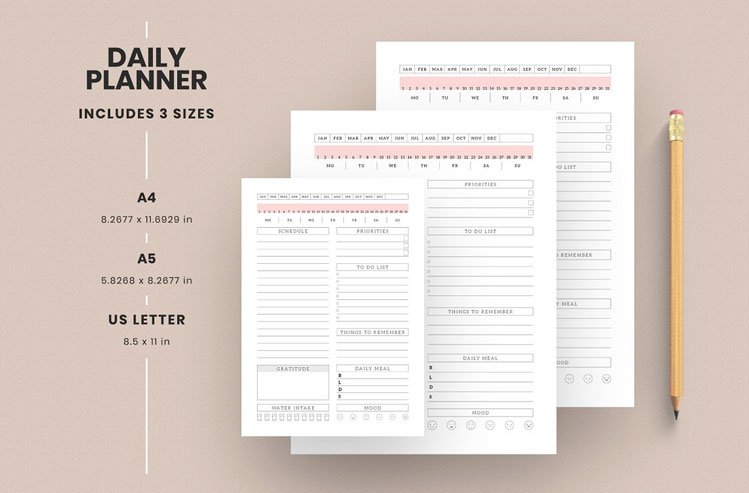 Editable Daily Planner Template