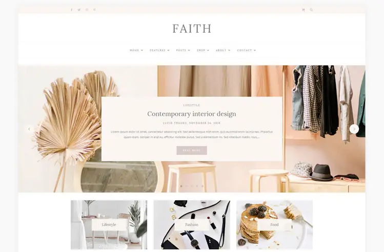 Faith - Blog & Shop WordPress Theme
