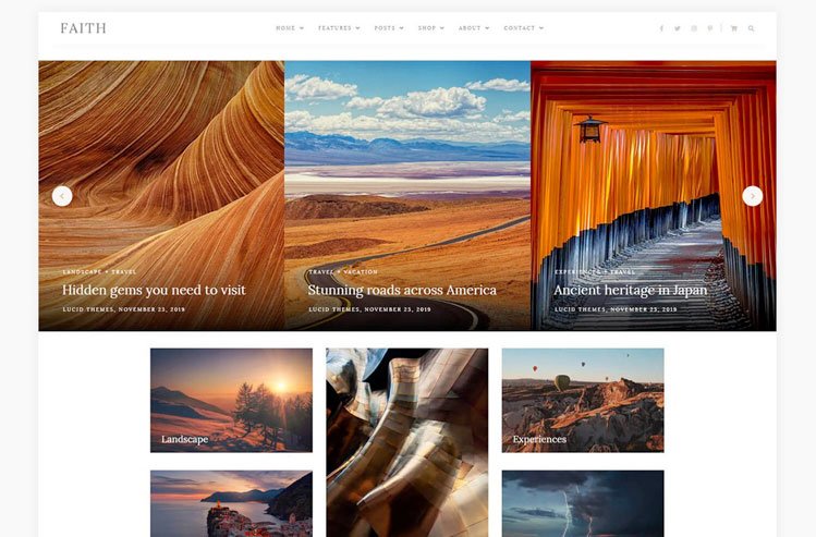 Faith - Blog & Shop WordPress Theme