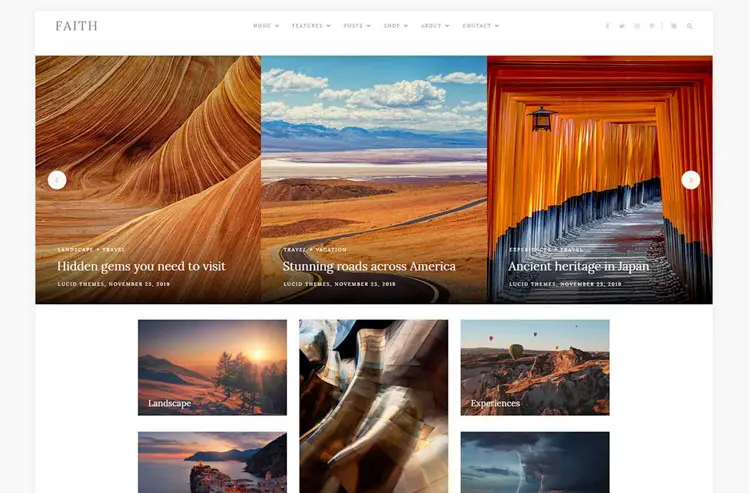 Faith - Blog & Shop WordPress Theme