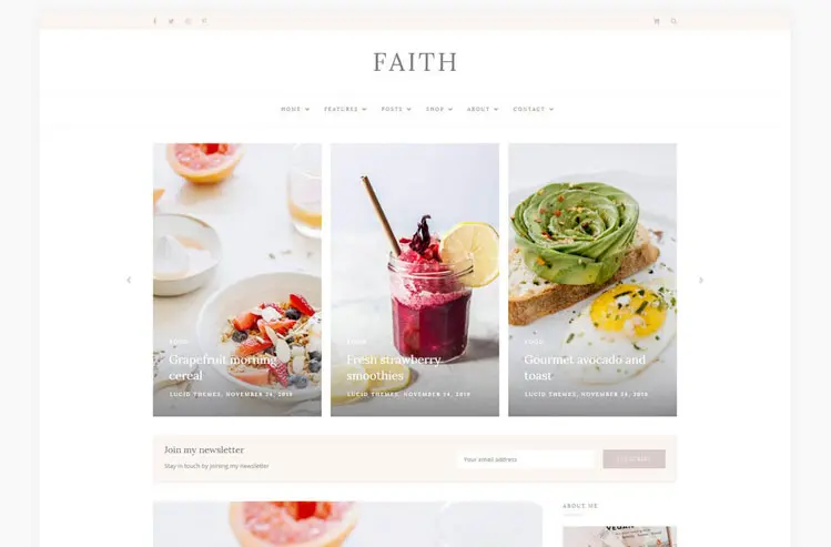 Faith - Blog & Shop WordPress Theme