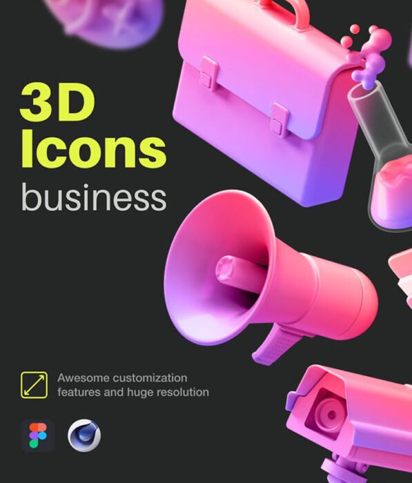 Multiangle 3D Icons / Business