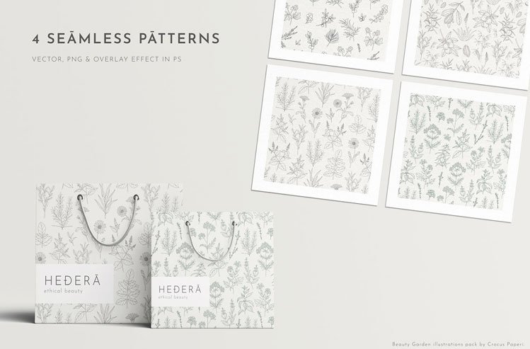 Plants, herbs, nuts & fruits pack