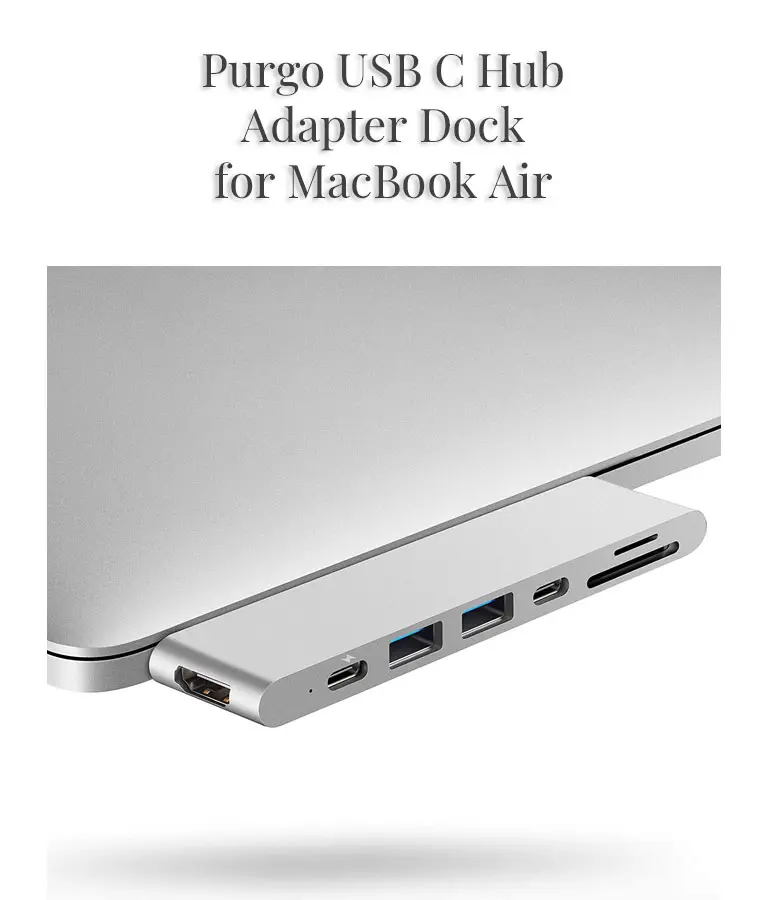 Purgo USB C Hub Adapter Dock for MacBook Air
