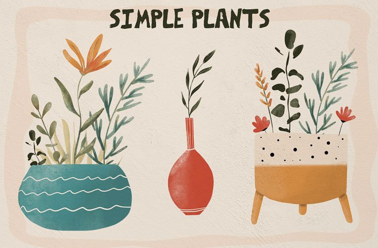 SIMPLE PLANTS - Modern clipart