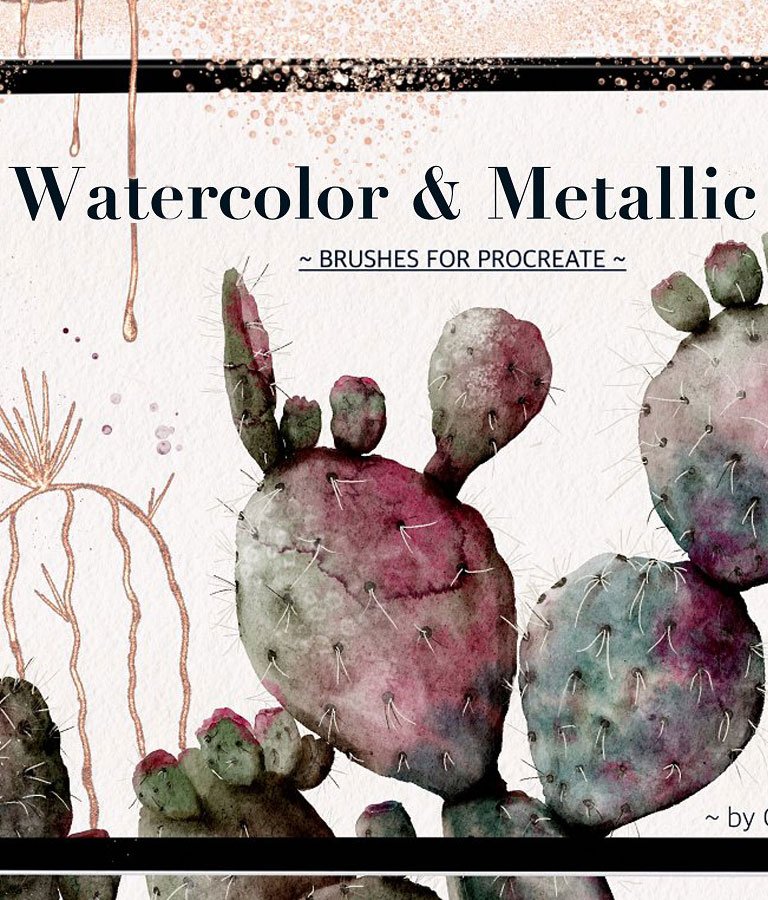Watercolor & Metallic Brushes