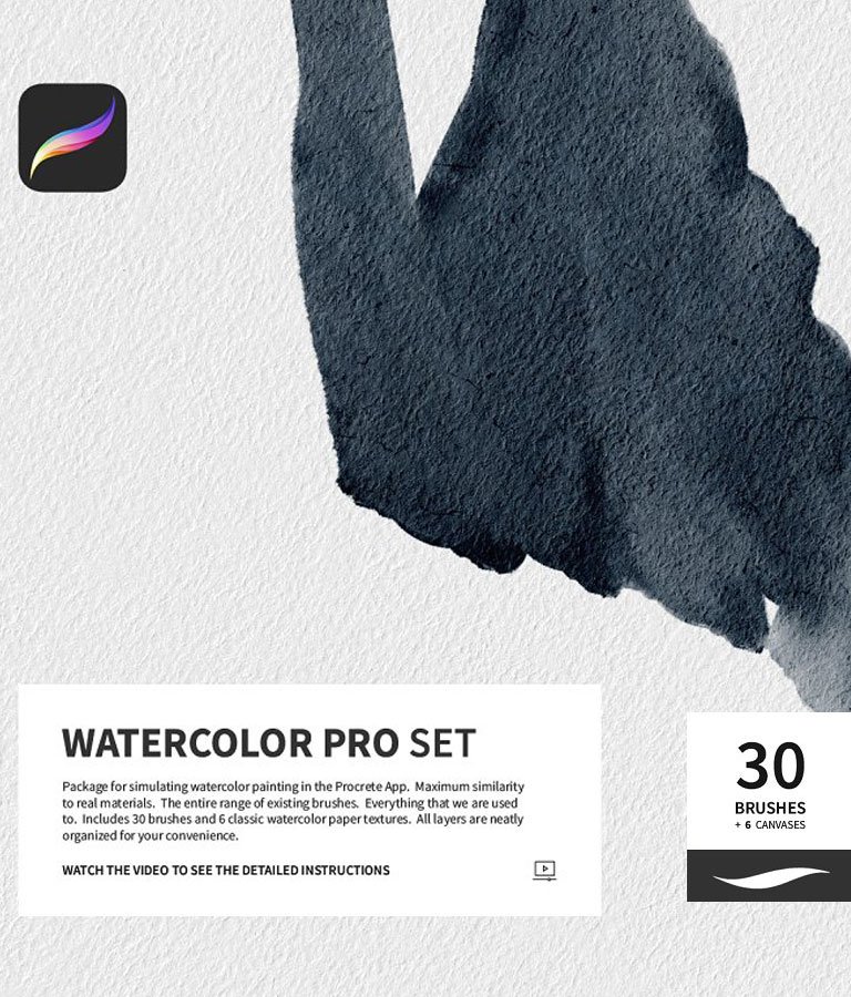 Watercolor Pro Set for Procreate