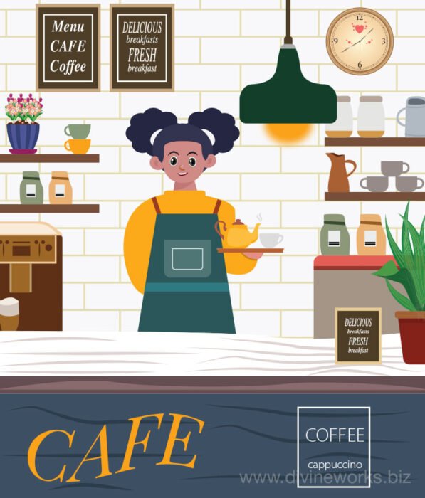 Cafe Shop Vector Art