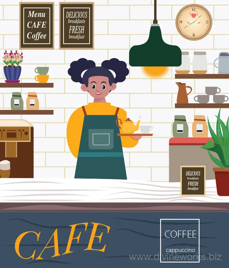 Cafe Shop Vector Art