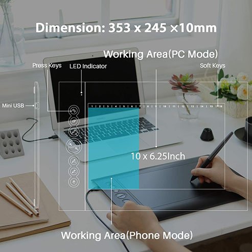 Huion H610 Pro V2 Graphic Drawing Tablet