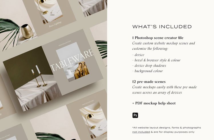 Minimal Website Mockup Scene Creator