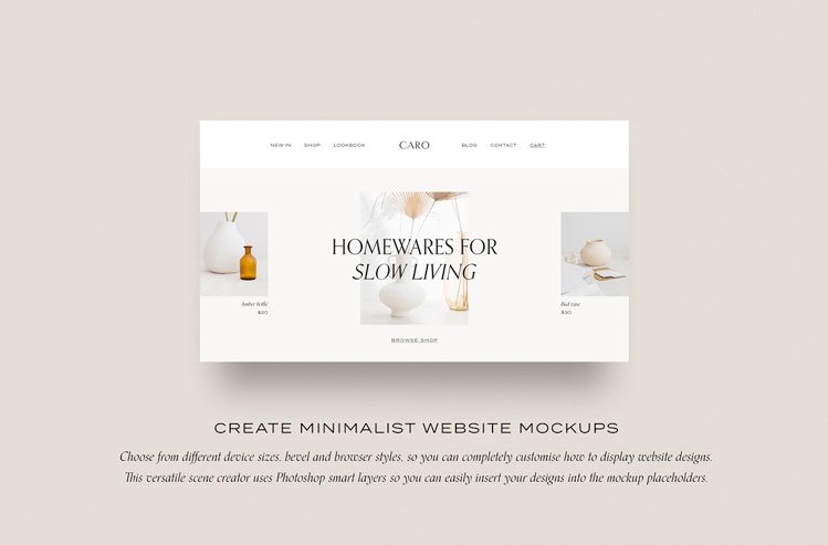 Minimal Website Mockup Scene Creator