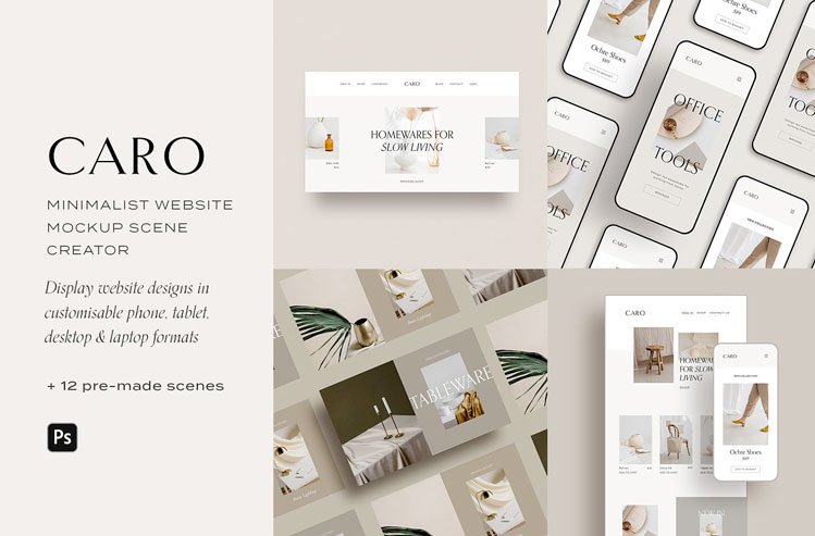 Minimal Website Mockup Scene Creator