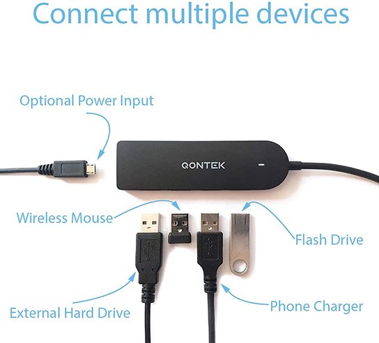 Qontek USB Hub with Power Input Port