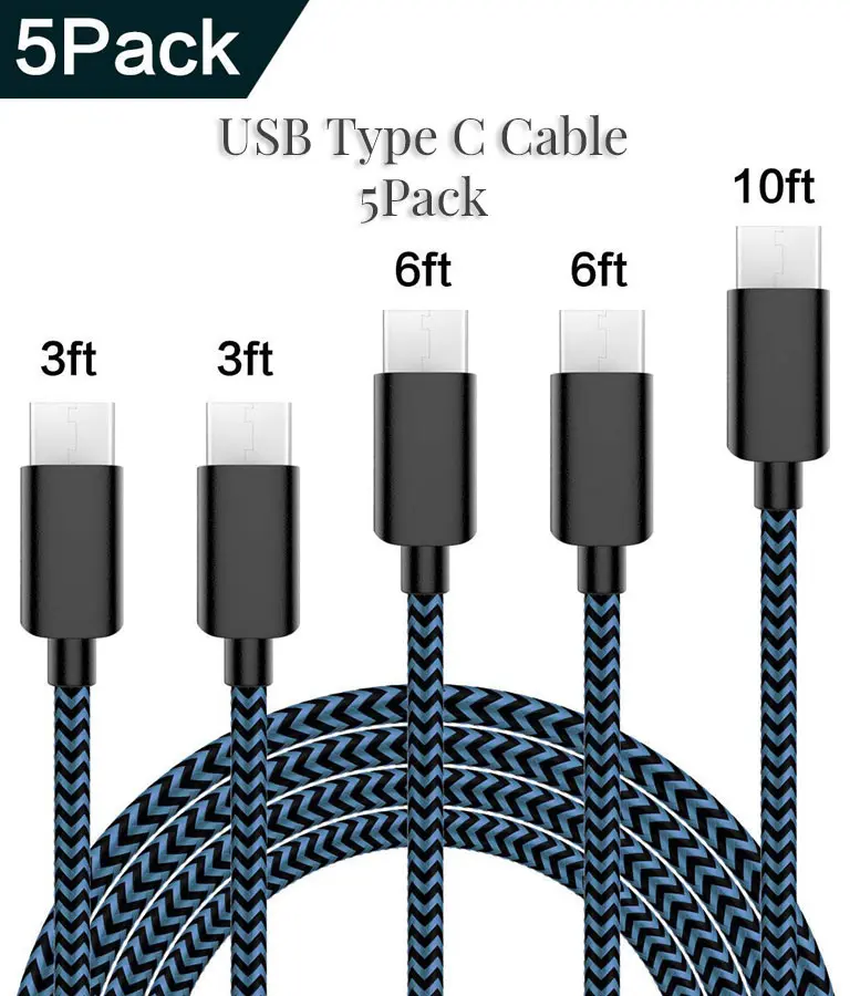 USB Type C Cable 5Pack
